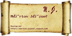 Márton József névjegykártya