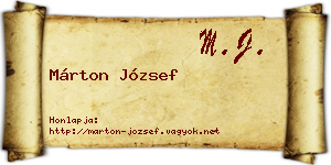Márton József névjegykártya